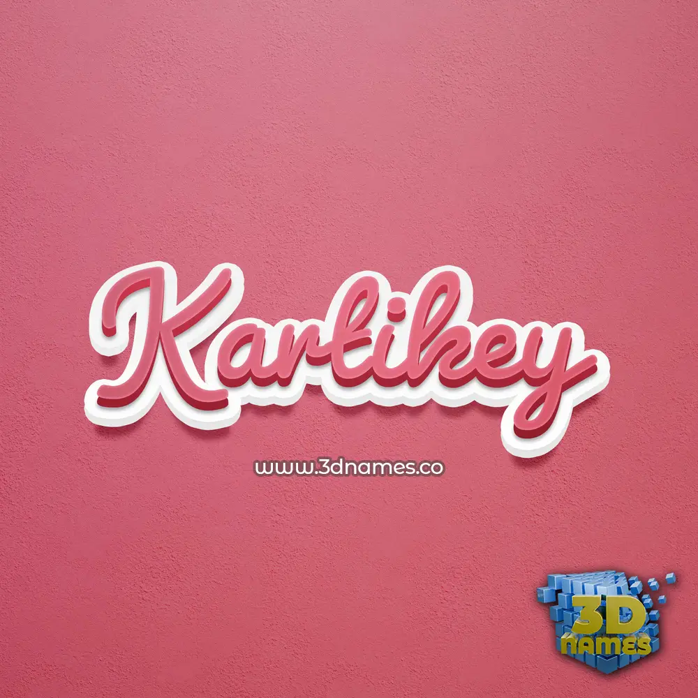 kartikey in Red Scribble style - 3D name wallpaper
