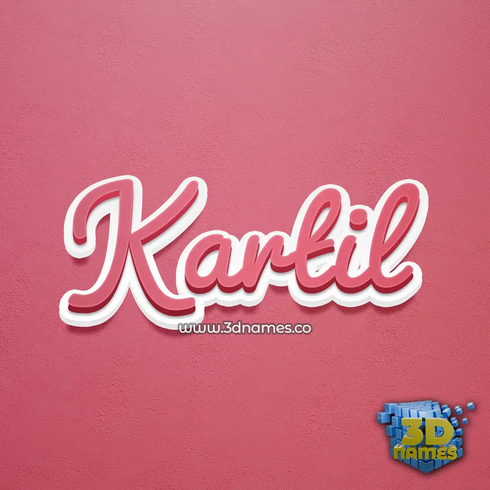 kartil in Red Scribble style - 3D name wallpaper