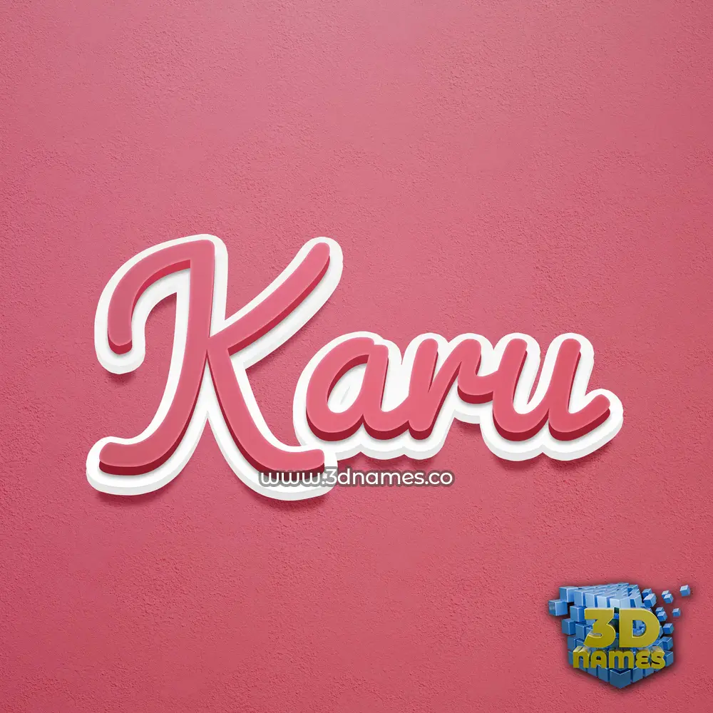 karu in Red Scribble style - 3D name wallpaper