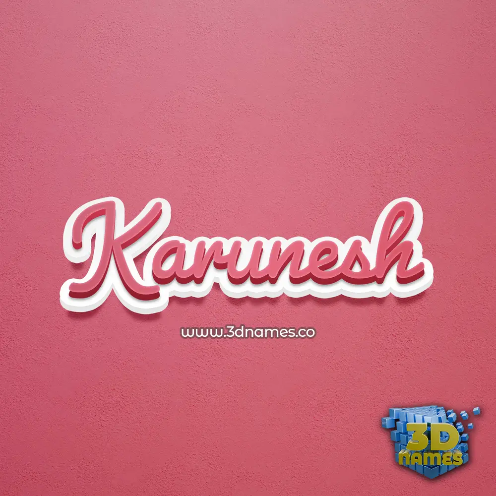 karunesh in Red Scribble style - 3D name wallpaper