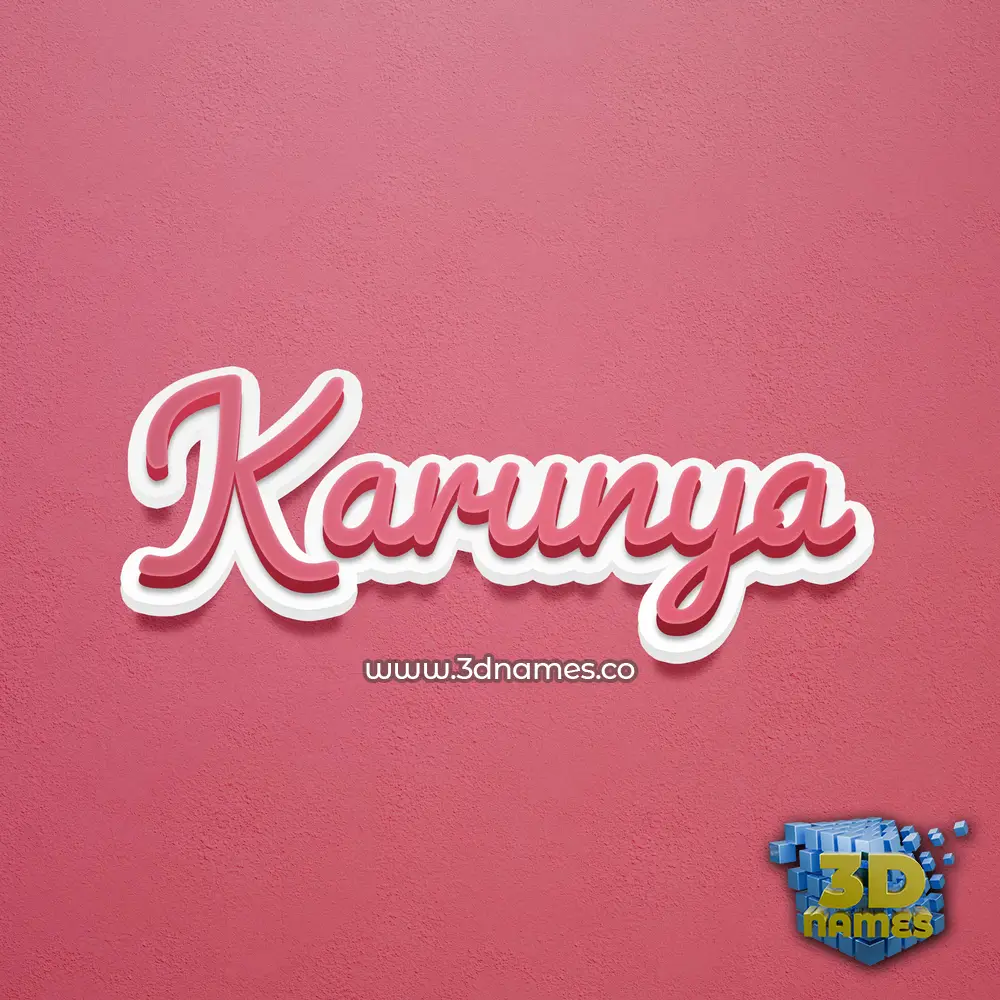 karunya in Red Scribble style - 3D name wallpaper