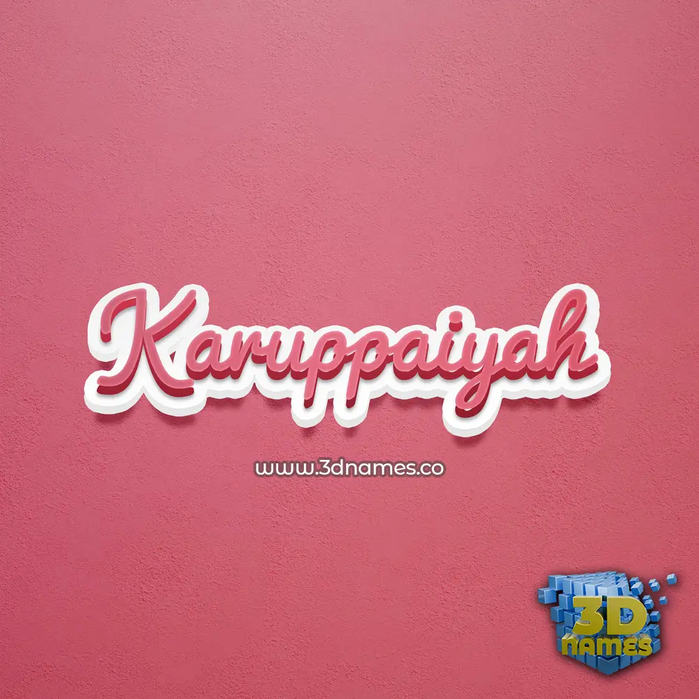 karuppaiyah in Red Scribble style - 3D name wallpaper