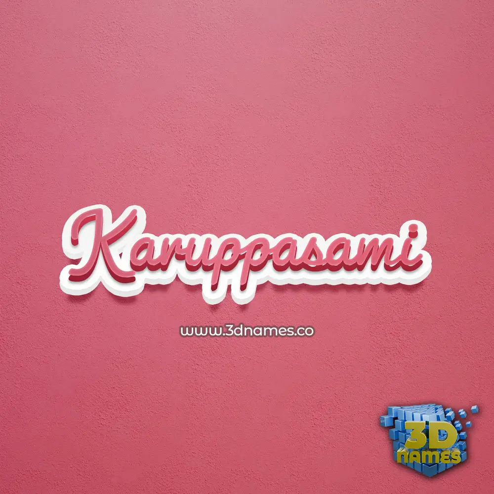karuppasami in Red Scribble style - 3D name wallpaper