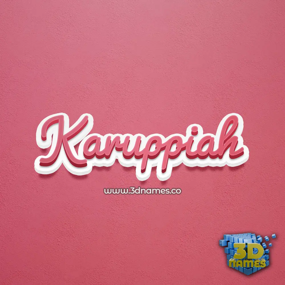 karuppiah in Red Scribble style - 3D name wallpaper