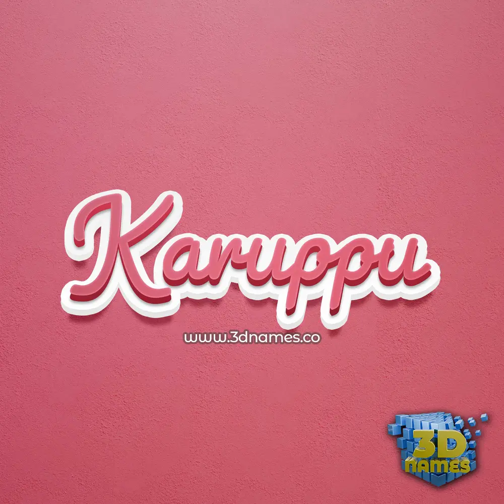 karuppu in Red Scribble style - 3D name wallpaper