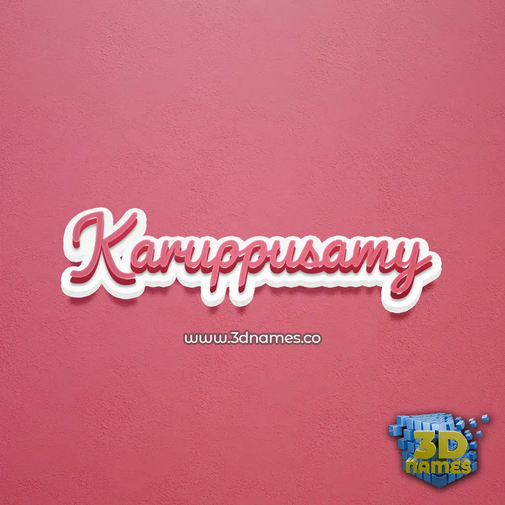 karuppusamy in Red Scribble style - 3D name wallpaper