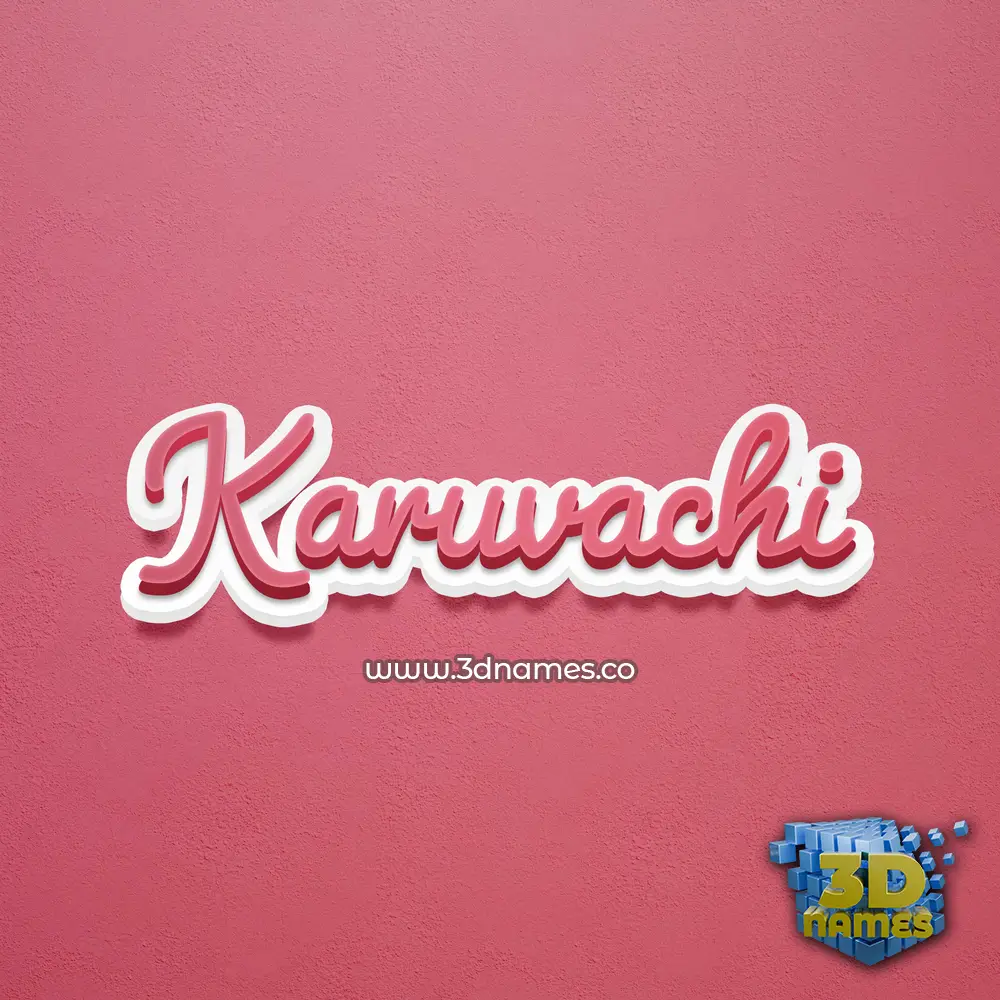 karuvachi in Red Scribble style - 3D name wallpaper