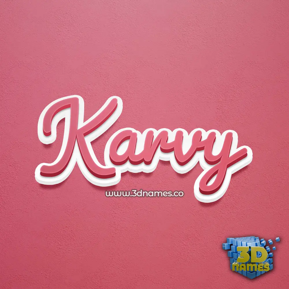 karvy in Red Scribble style - 3D name wallpaper