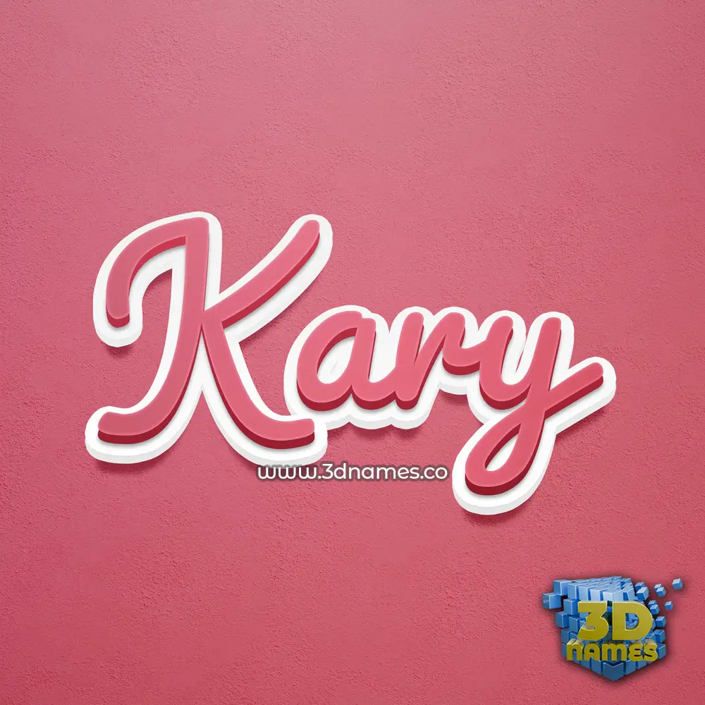 kary in Red Scribble style - 3D name wallpaper