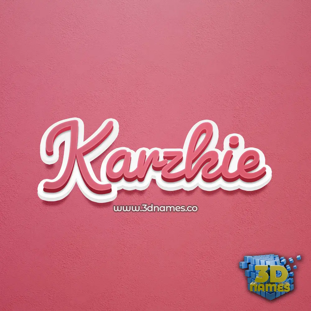 karzkie in Red Scribble style - 3D name wallpaper