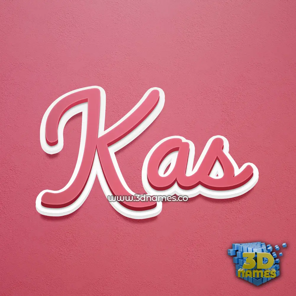 kas in Red Scribble style - 3D name wallpaper