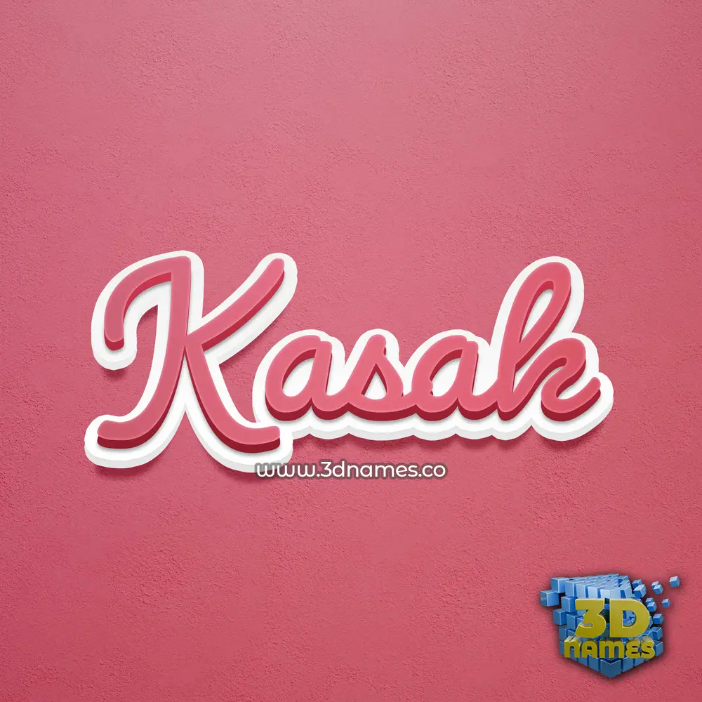 kasak in Red Scribble style - 3D name wallpaper