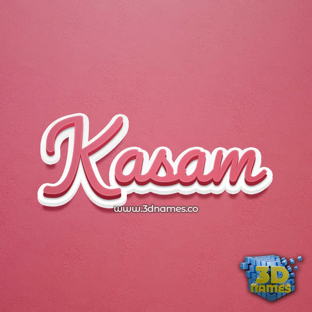 kasam in Red Scribble style - 3D name wallpaper