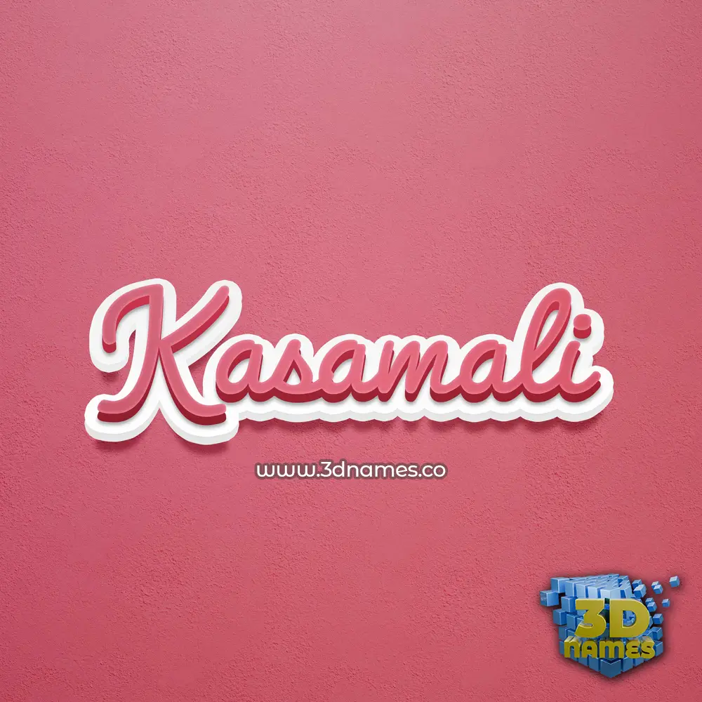 kasamali in Red Scribble style - 3D name wallpaper