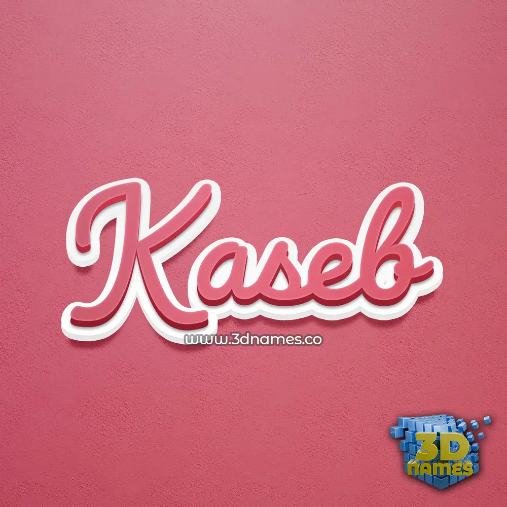 kaseb in Red Scribble style - 3D name wallpaper