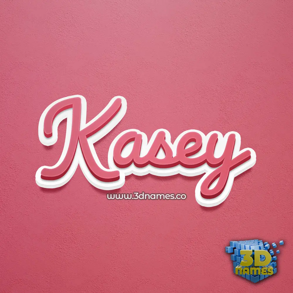 kasey in Red Scribble style - 3D name wallpaper