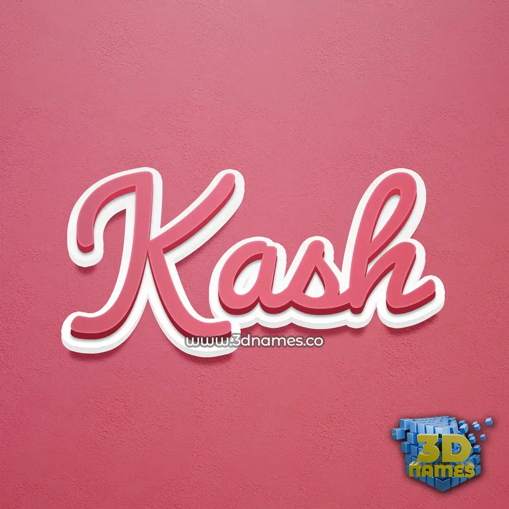kash in Red Scribble style - 3D name wallpaper