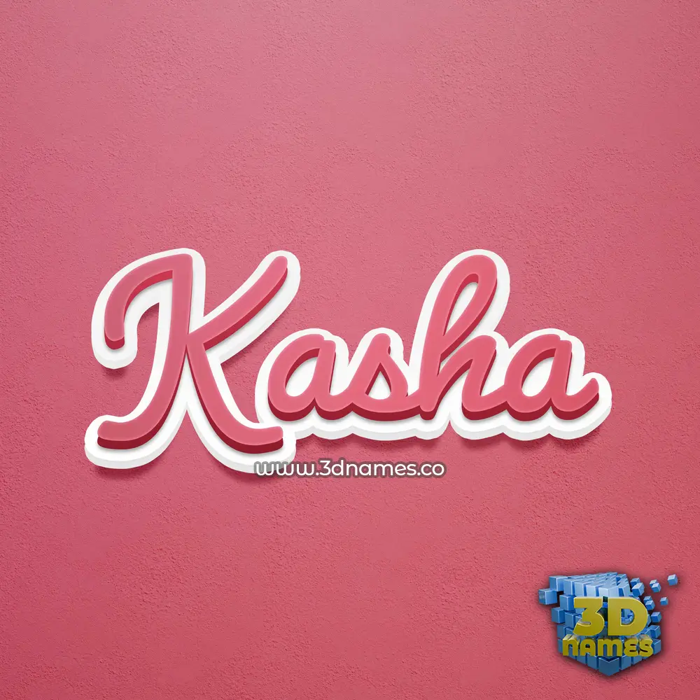 kasha in Red Scribble style - 3D name wallpaper