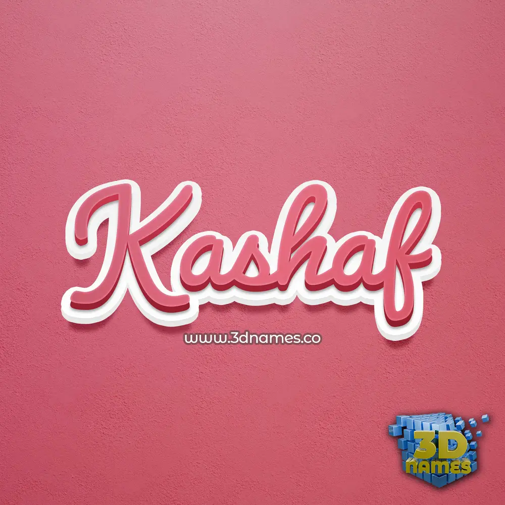 kashaf in Red Scribble style - 3D name wallpaper
