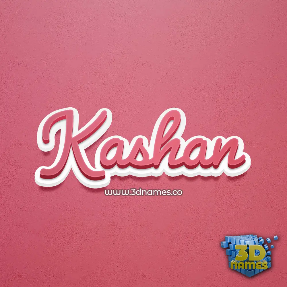 kashan in Red Scribble style - 3D name wallpaper