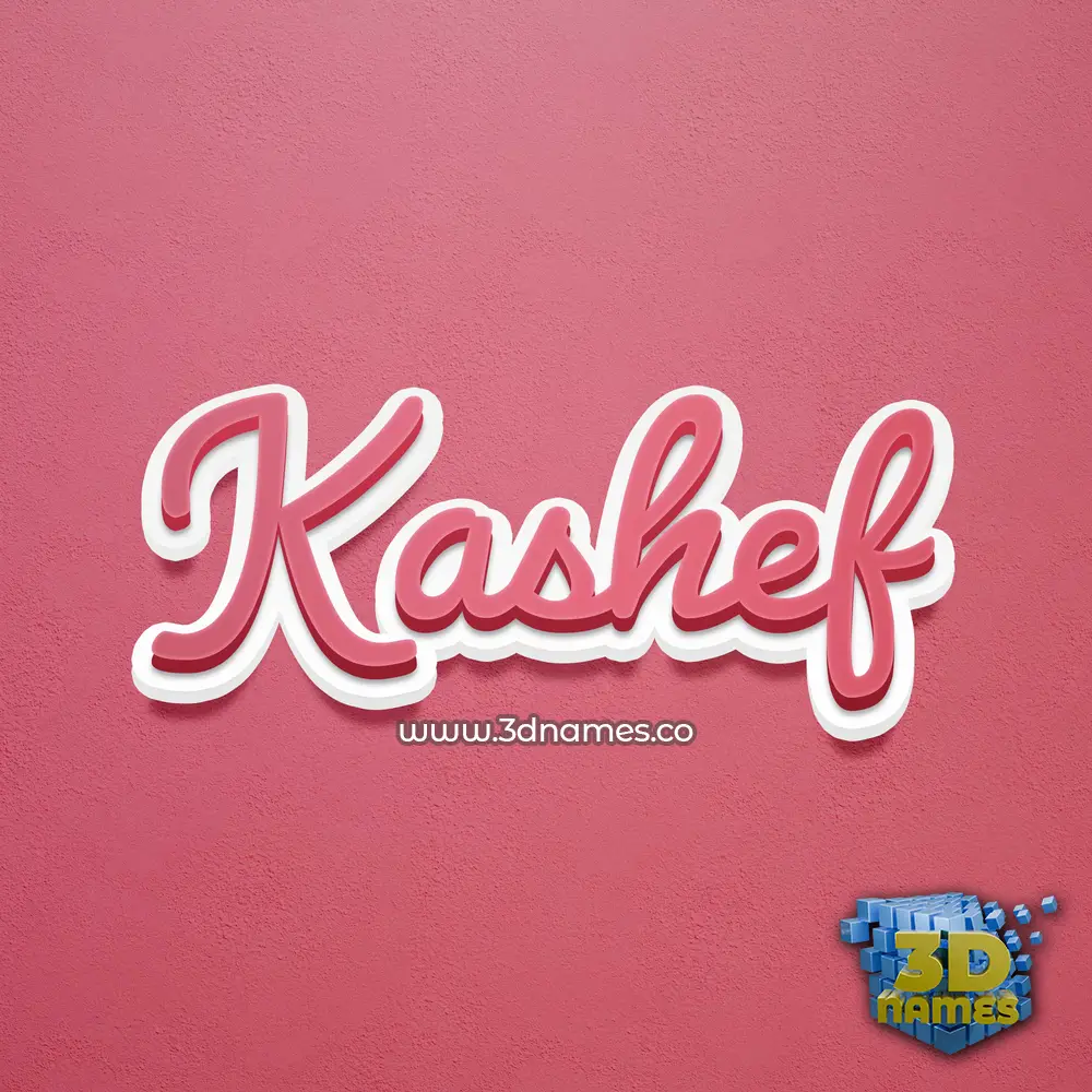 kashef in Red Scribble style - 3D name wallpaper