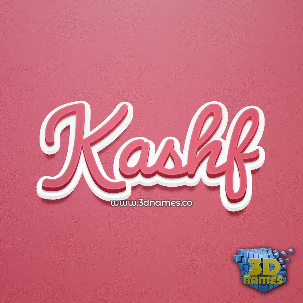kashf in Red Scribble style - 3D name wallpaper