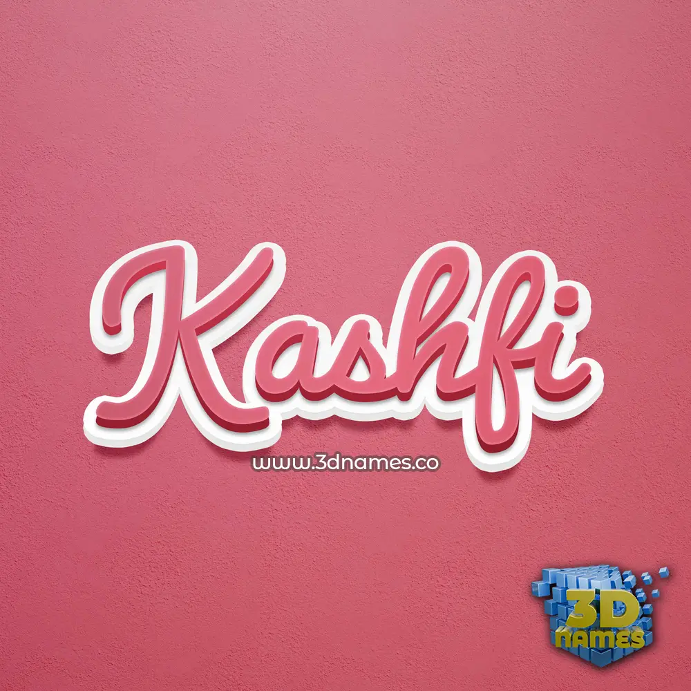 kashfi in Red Scribble style - 3D name wallpaper