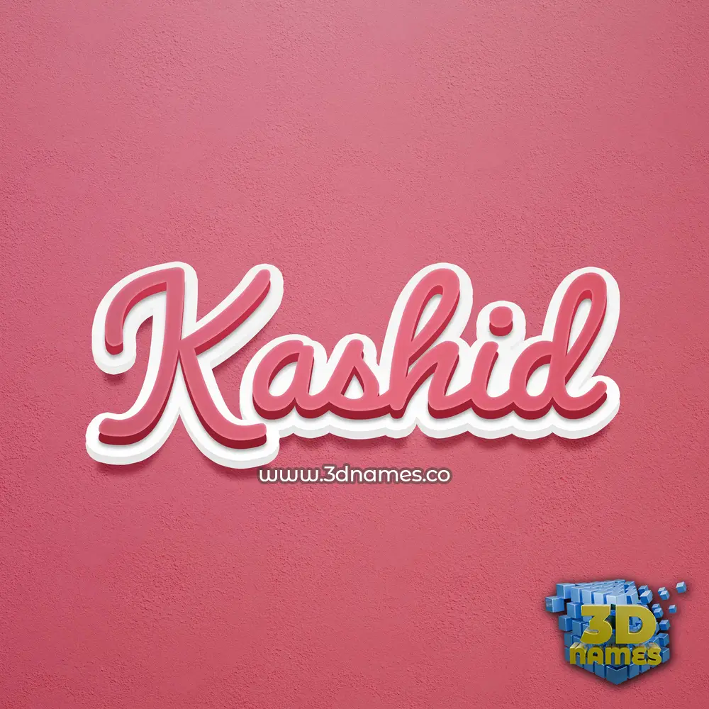 kashid in Red Scribble style - 3D name wallpaper