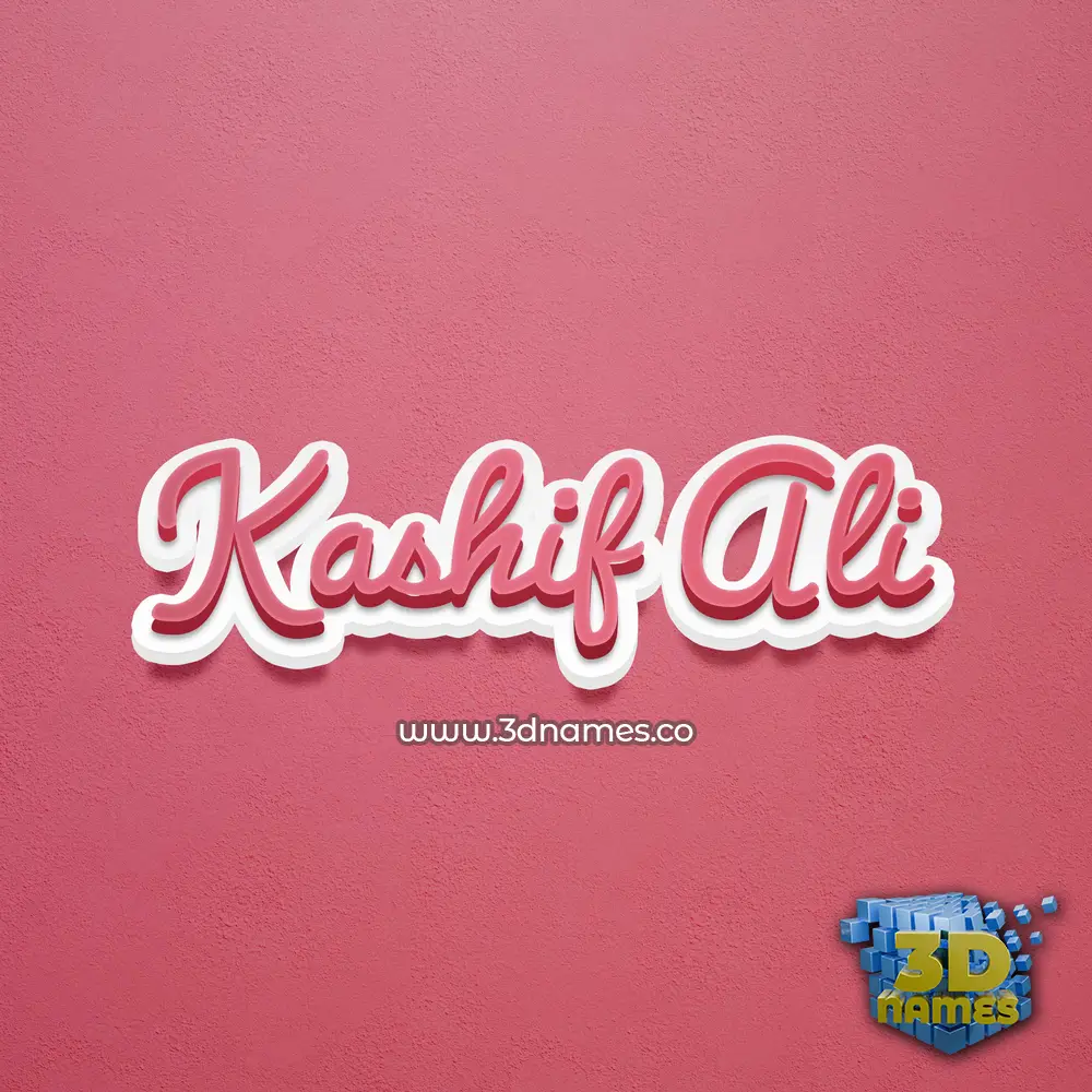 kashif ali in Red Scribble style - 3D name wallpaper
