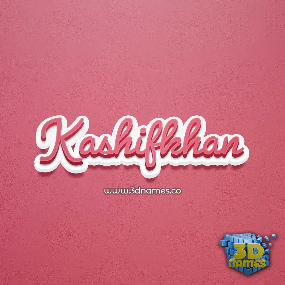 kashifkhan in Red Scribble style - 3D name wallpaper