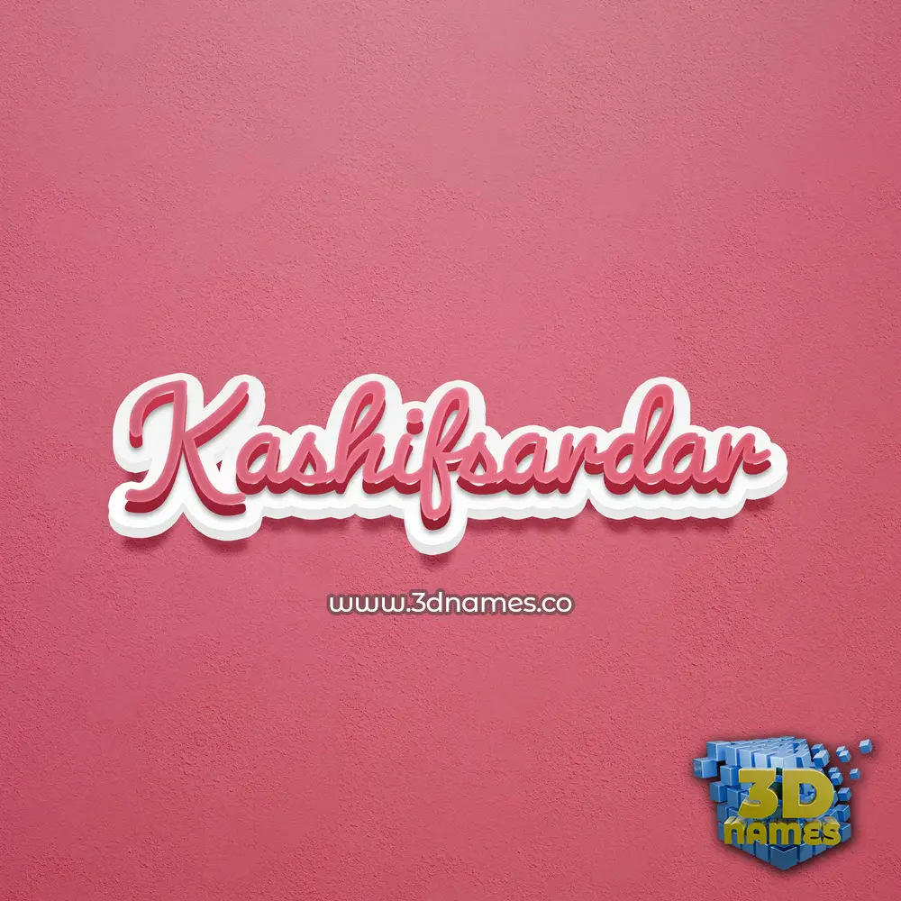 kashifsardar in Red Scribble style - 3D name wallpaper