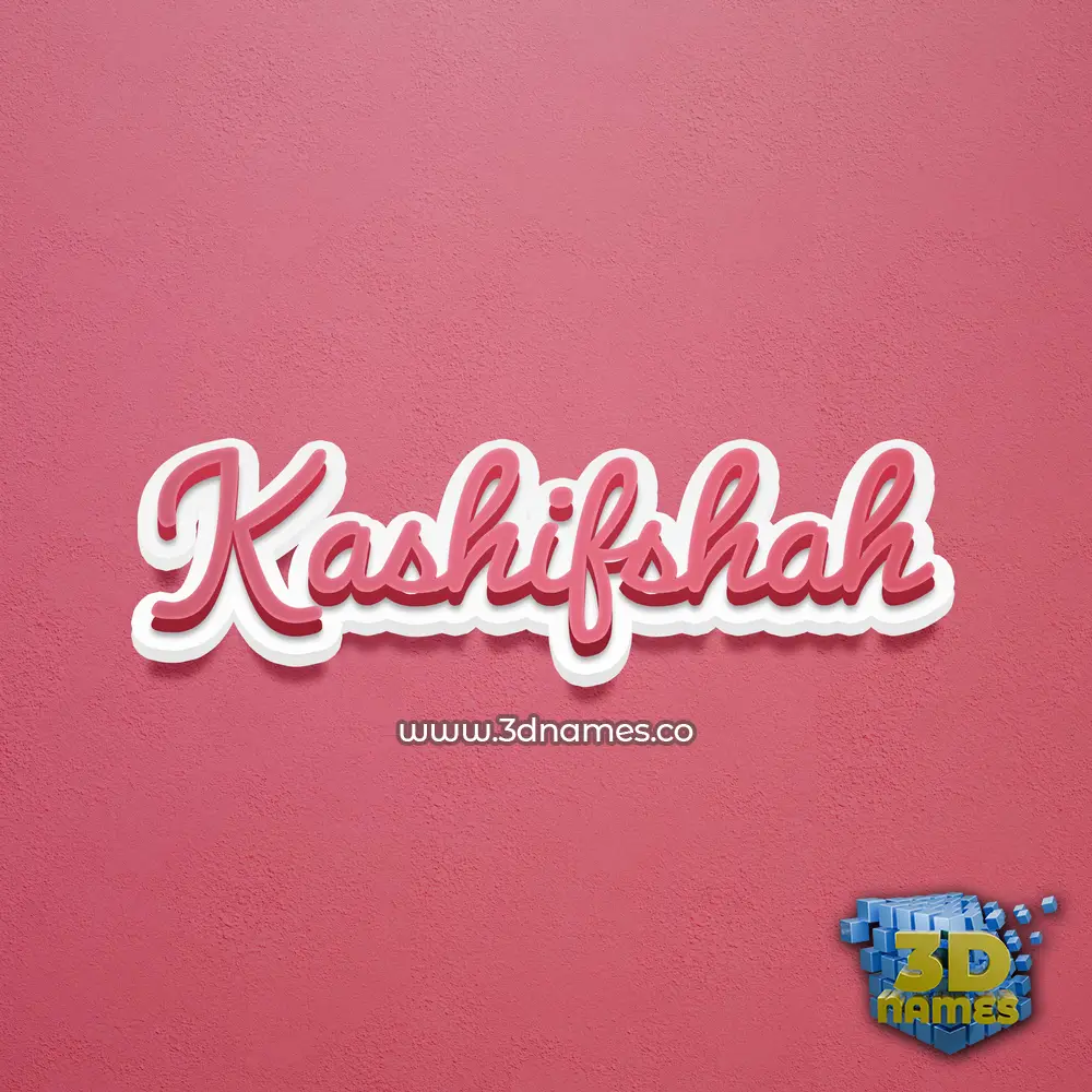 kashifshah in Red Scribble style - 3D name wallpaper