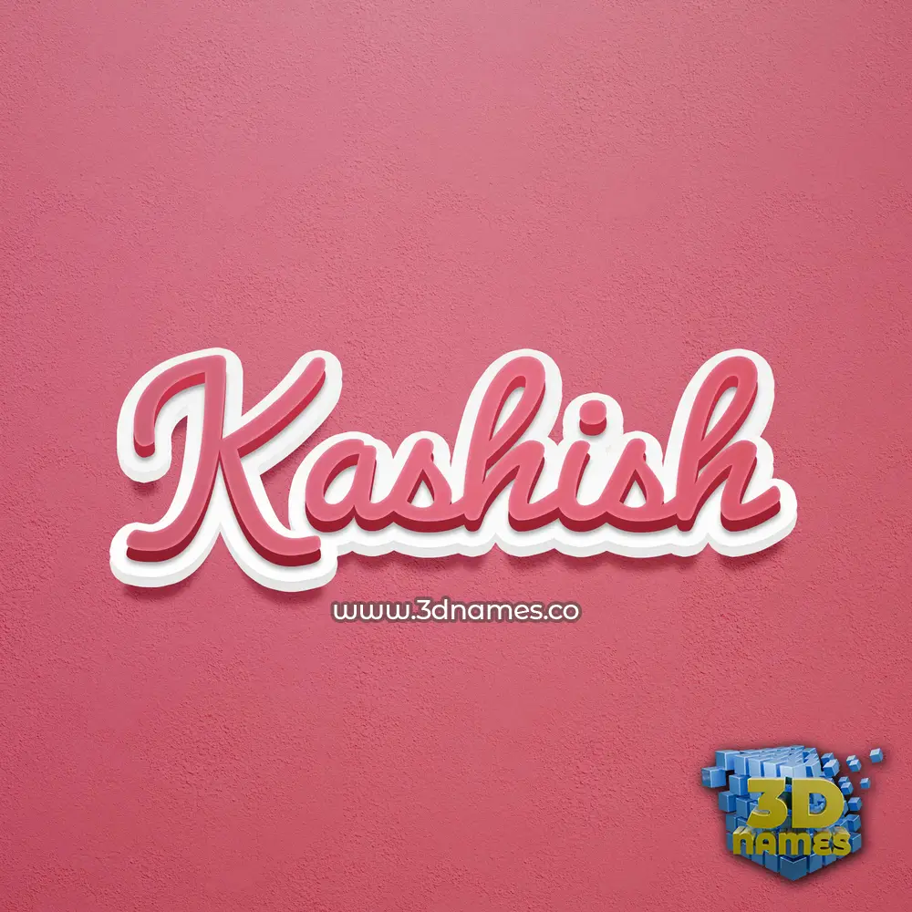 kashish in Red Scribble style - 3D name wallpaper