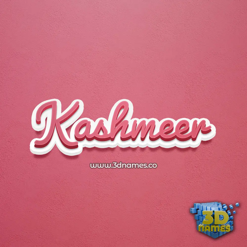 kashmeer in Red Scribble style - 3D name wallpaper
