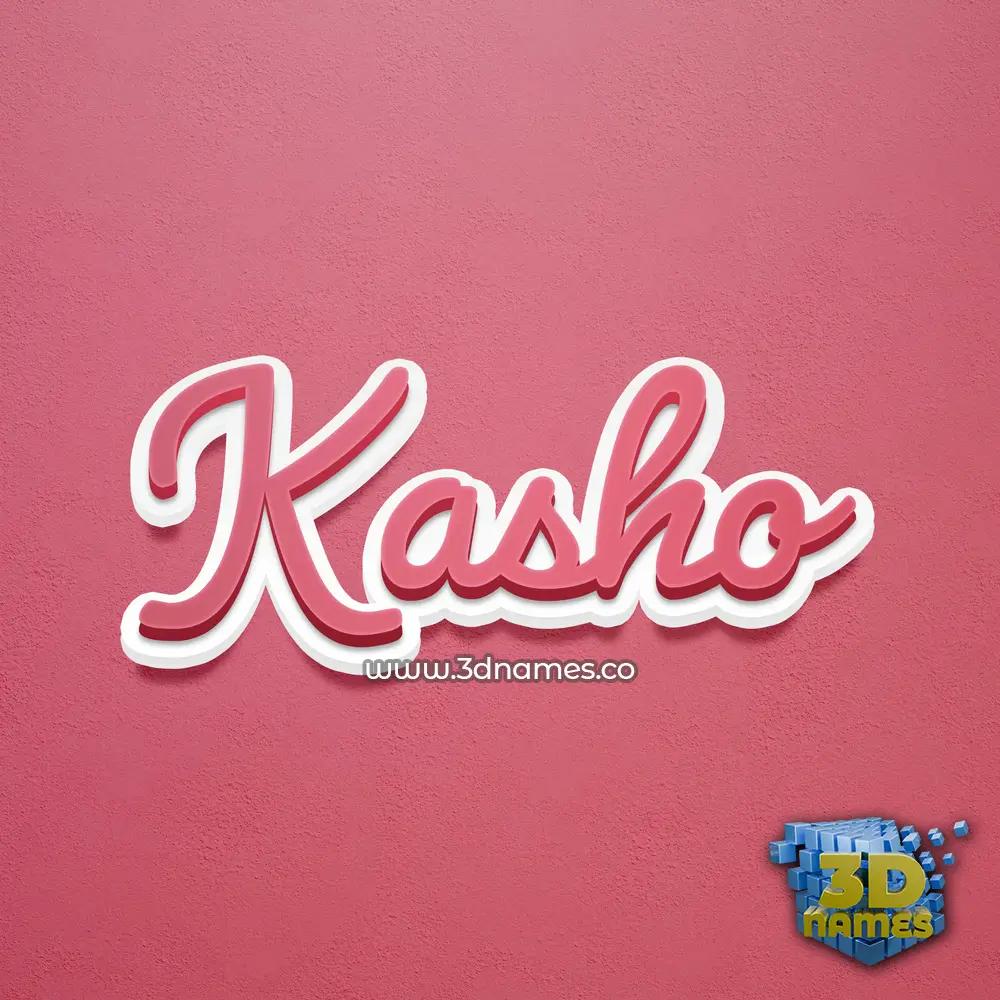 kasho in Red Scribble style - 3D name wallpaper