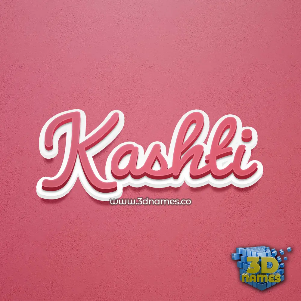 kashti in Red Scribble style - 3D name wallpaper