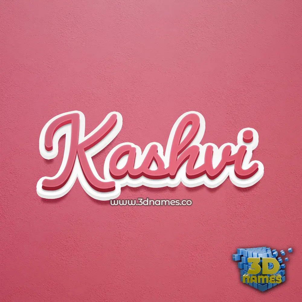 kashvi in Red Scribble style - 3D name wallpaper