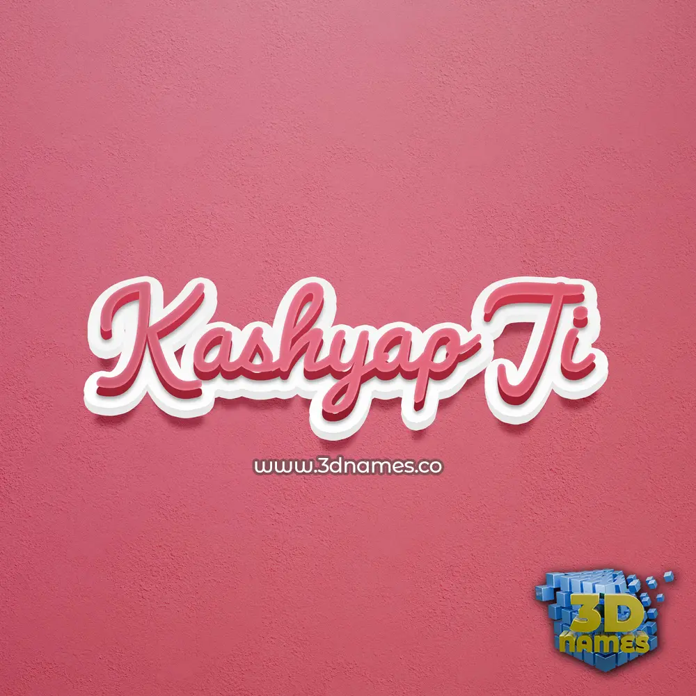 kashyap ji in Red Scribble style - 3D name wallpaper