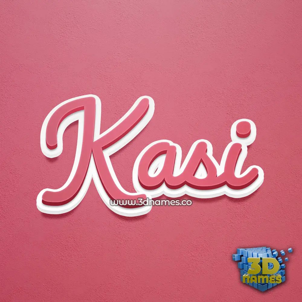 kasi in Red Scribble style - 3D name wallpaper