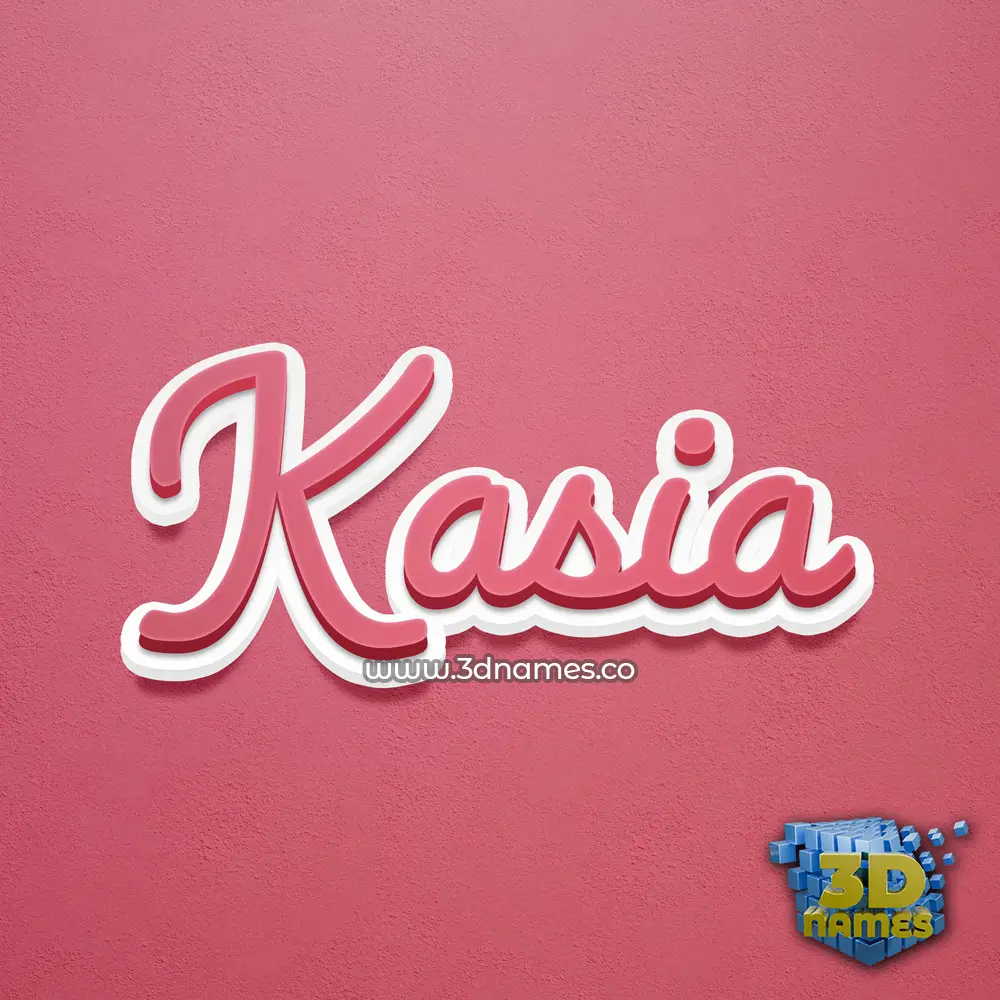 kasia in Red Scribble style - 3D name wallpaper