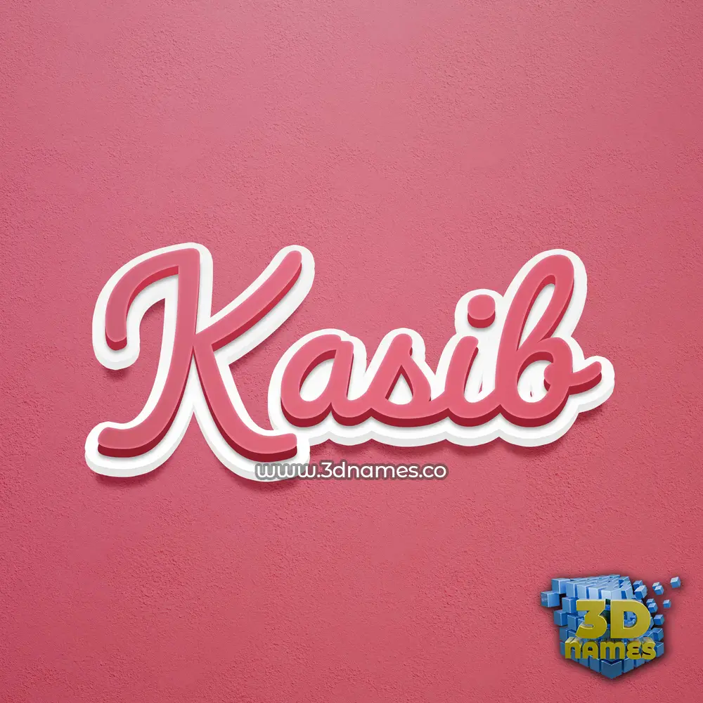 kasib in Red Scribble style - 3D name wallpaper