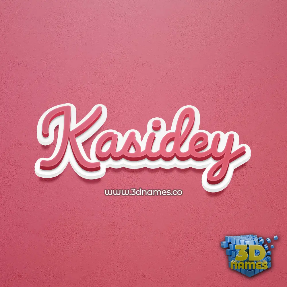 kasidey in Red Scribble style - 3D name wallpaper