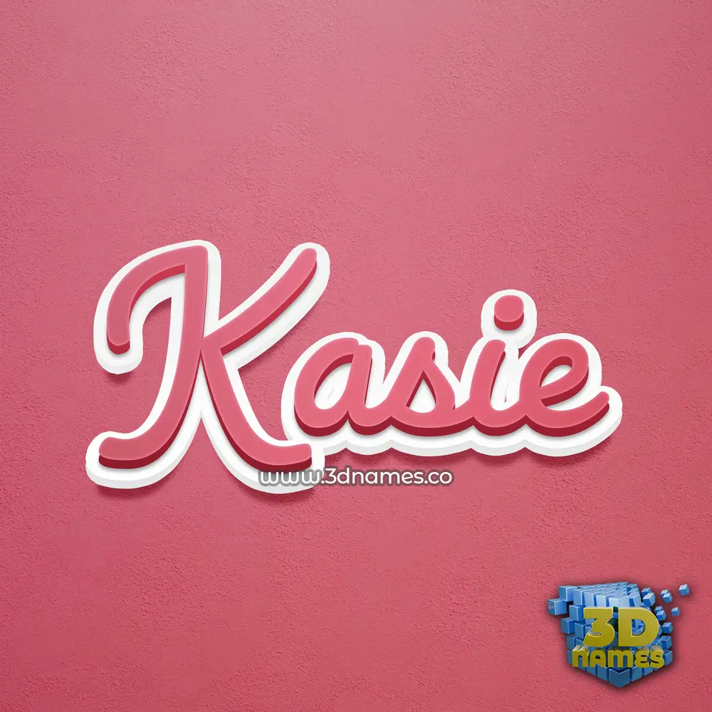 kasie in Red Scribble style - 3D name wallpaper