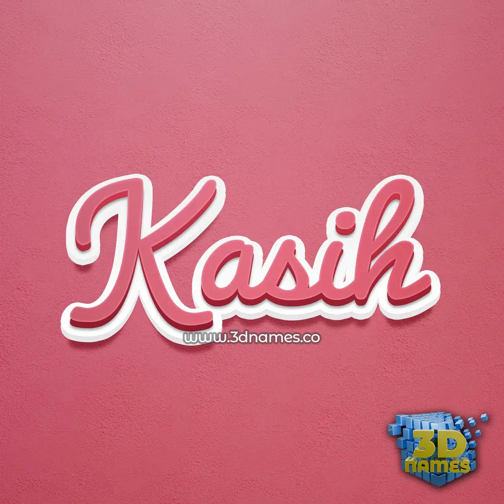 kasih in Red Scribble style - 3D name wallpaper