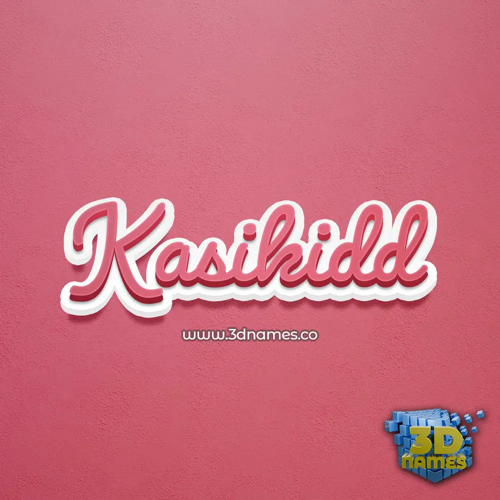 kasikidd in Red Scribble style - 3D name wallpaper