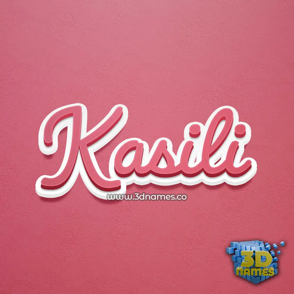 kasili in Red Scribble style - 3D name wallpaper