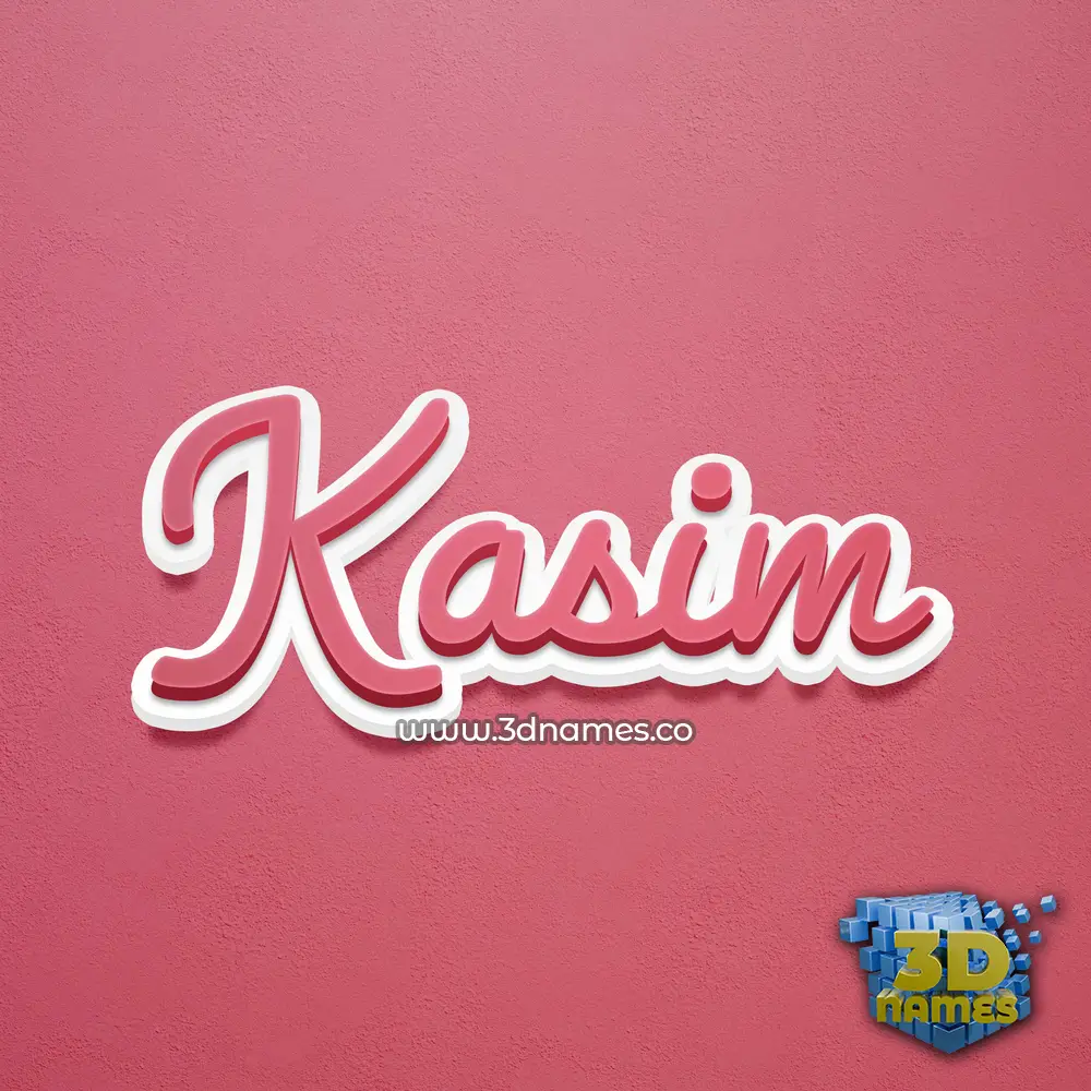kasim in Red Scribble style - 3D name wallpaper