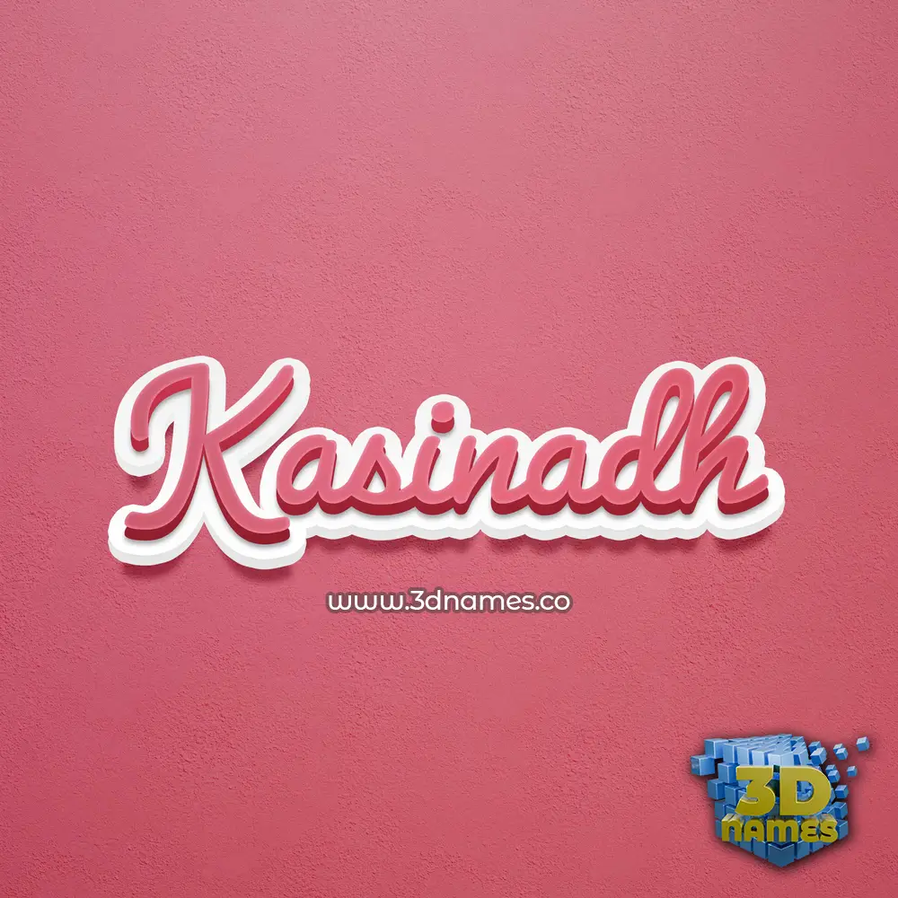 kasinadh in Red Scribble style - 3D name wallpaper