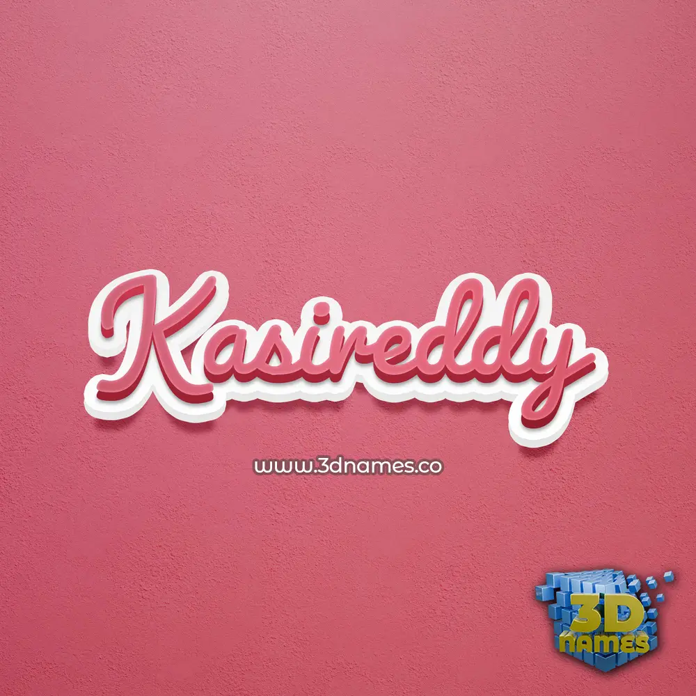 kasireddy in Red Scribble style - 3D name wallpaper