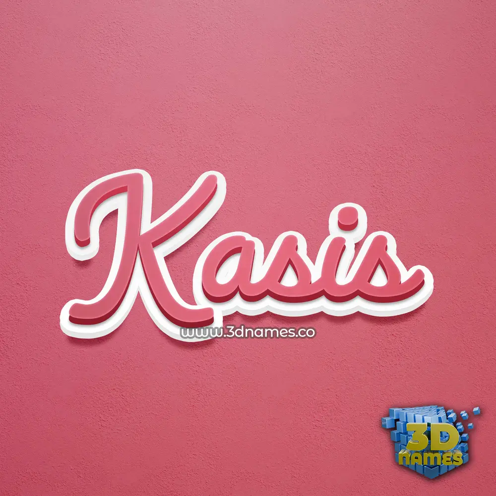 kasis in Red Scribble style - 3D name wallpaper